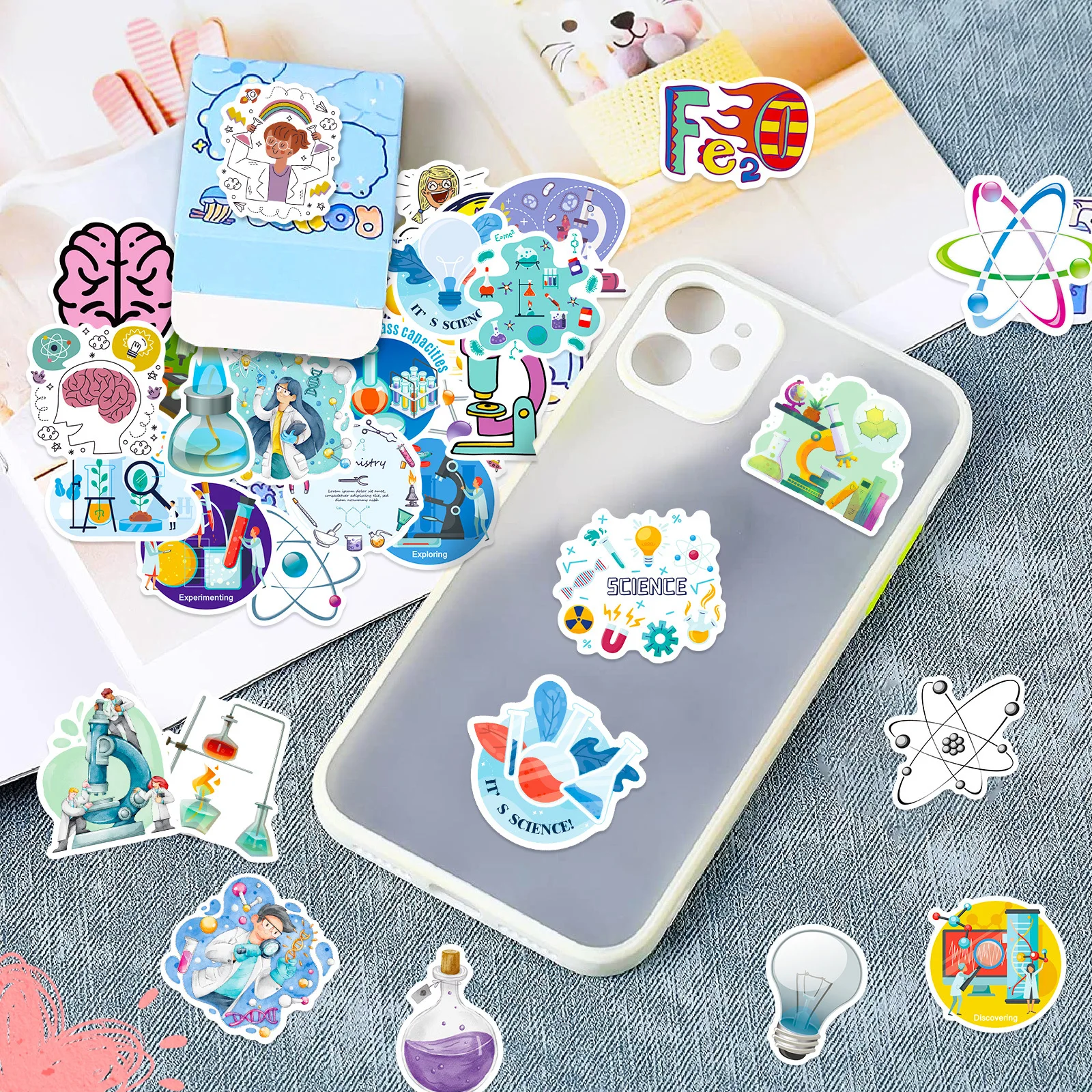 10/30/50PCS Cartoon Science Laboratory Sticker Personalized Graffiti Decoration Laptop Phone Case Luggage Waterproof Decal