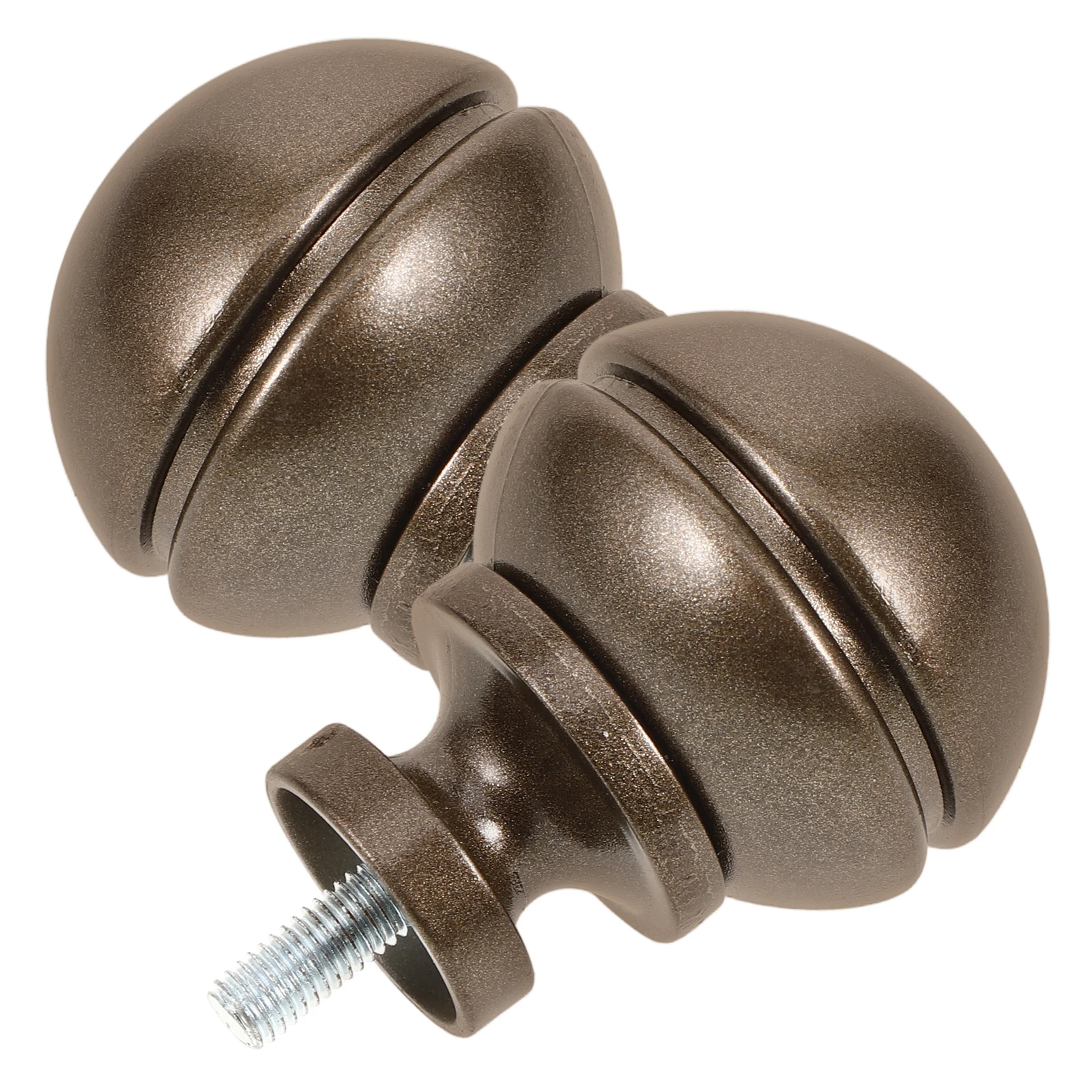 

2Pcs Curtain Rod Finials Replacement ABS Iron Material Firm Attractive Complement Various Curtains Modern Style