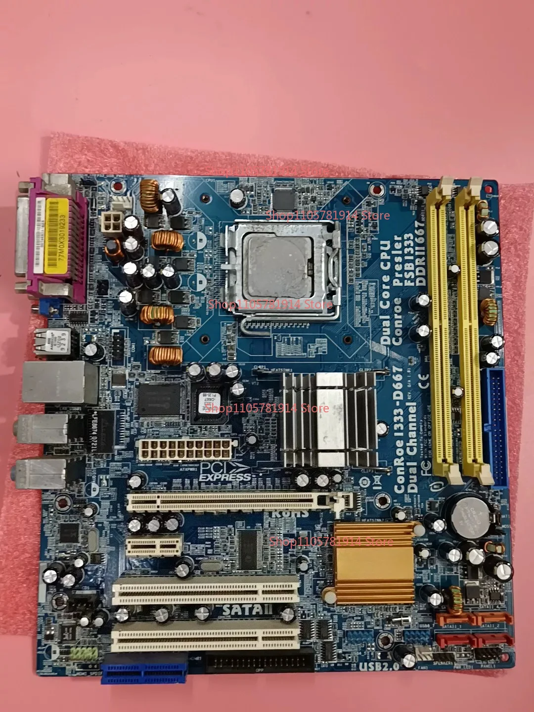 For ASRock Main Board Conroe1333-D667/WoIfdale1333-D667 DuaI Channel PresLer DuaL Core Cpu 775-pin Integrated Graphics Card