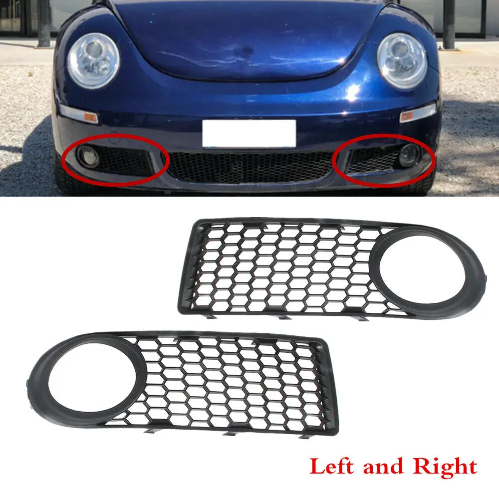 For Beetle / Cabrio 2006-2010 Front Bumper Fog Light Grill Honeycomb Mesh Grille Cover 1C0807683C