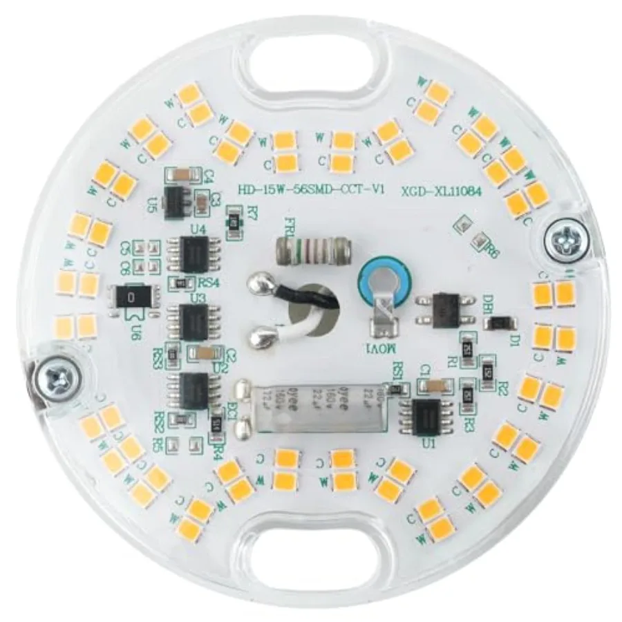 3.23'' LED Ceiling Fan Light retrofit kit, Ceiling Light Replacement Board PCB 15w 1800LM Dimmable 120V ETL CRI90