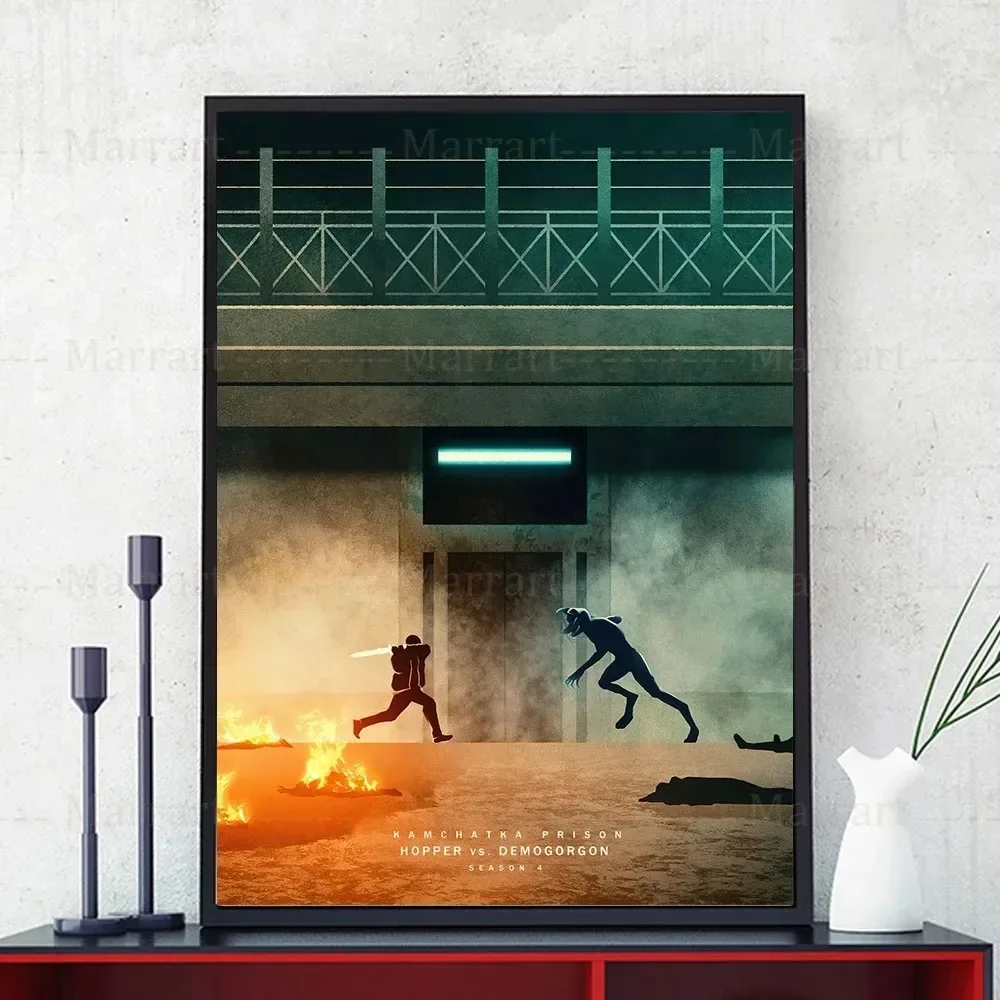 إدي مونسون أحد عشر Vecna Demogorgon الشخصيات الشهيرة في المسلسلات التلفزيونية ملصق فني الرسم على لوحات القماش الجدارية الحديثة يطبع ديكور المنزل #2