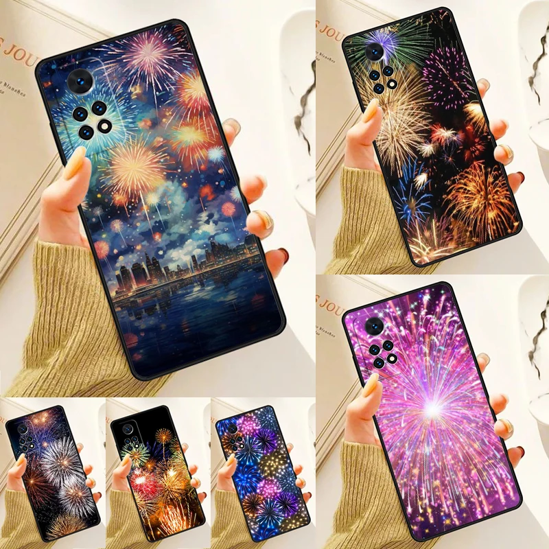 Fireworks Case For Samsung Galaxy S24 Plus S23 S20 S21FE Lite S22 Ultra Note 20 S8 S9 S10 Phone Coque