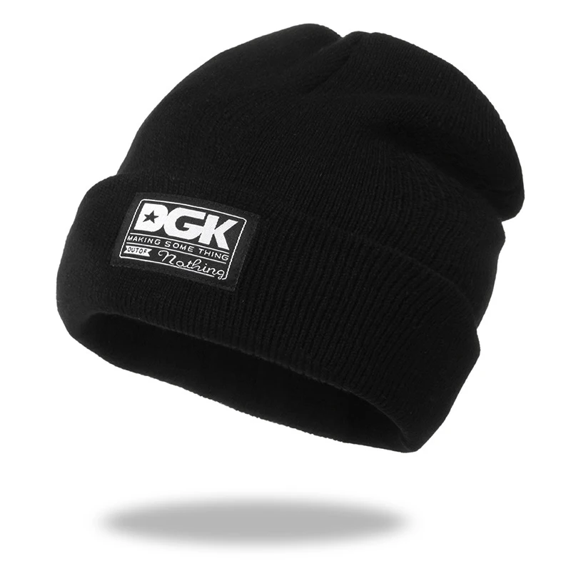 Nowe czapki czapka męska typu Beanie na męska czapka zimowa krótka czapka z dzianiny ciepłe luksusowe kapelusze dla kobiet na co dzień haftowana