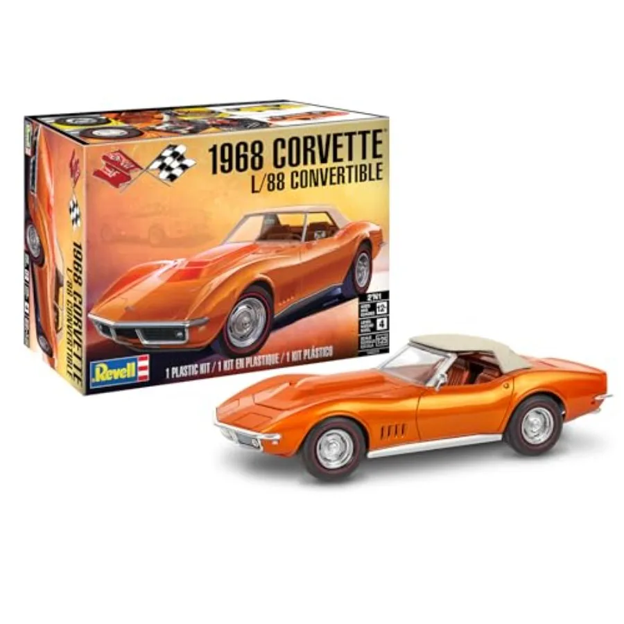 14572 '68 Corvette L/88 Convertible 2'N1 1:25 Scale 142-Piece Skill Level 4 Model Building Kit