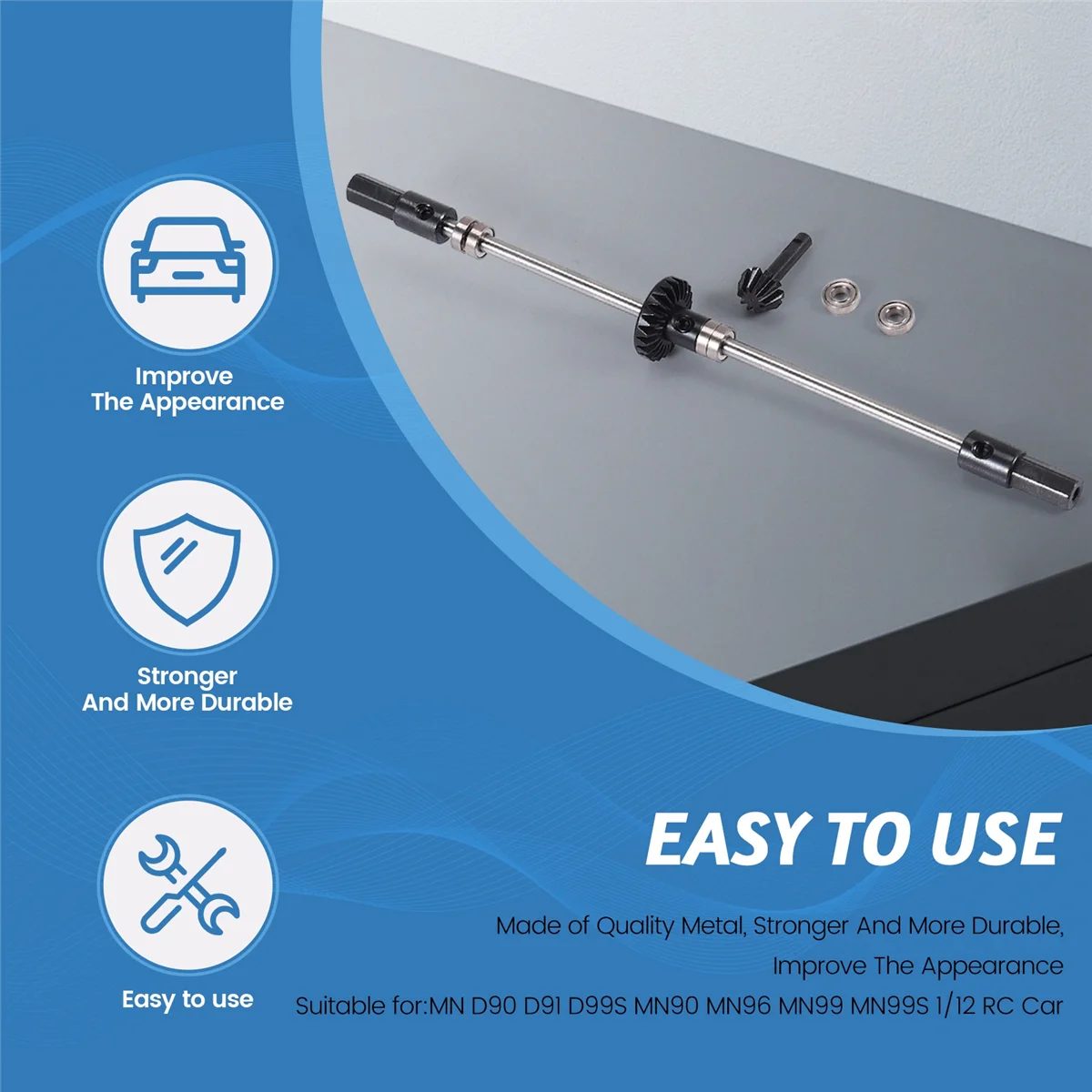 Look ترقية الصلب والعتاد جسر المحور والعتاد كأس التوجيه عدة ل MN D90 D91 MN99 MN99S 1/12 RC قطع غيار السيارات ، R