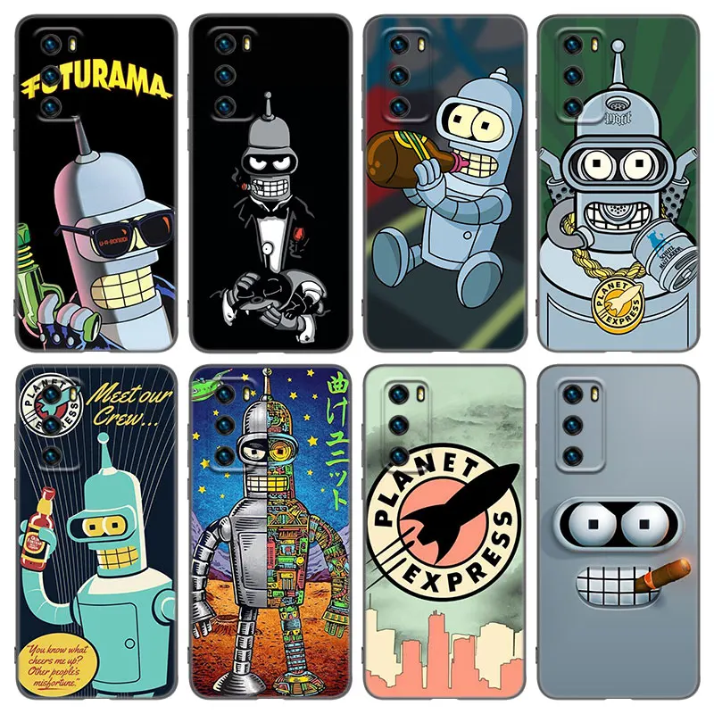 Anime F-Futurama Bender Phone Case For Huawei Pura 70 Ultra P20 P30 P40 Lite P60 Art P50 Pro P50E P Smart 2018 2019 2020 2021