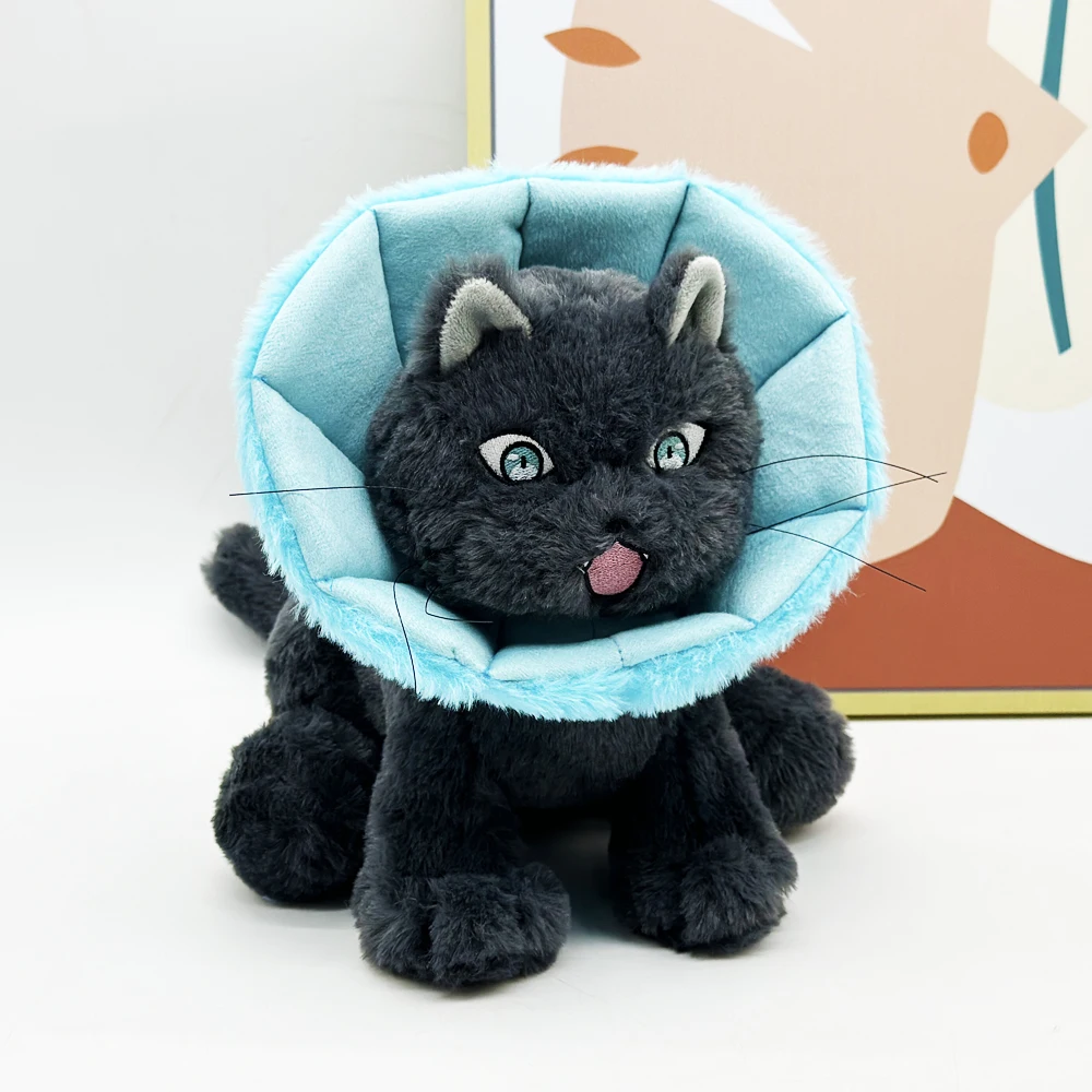 Peluche gatto con cerchio Elizabeth Gioco di peluche morbido Bambole con cuscino anime per regalo di Natale di compleanno per bambini