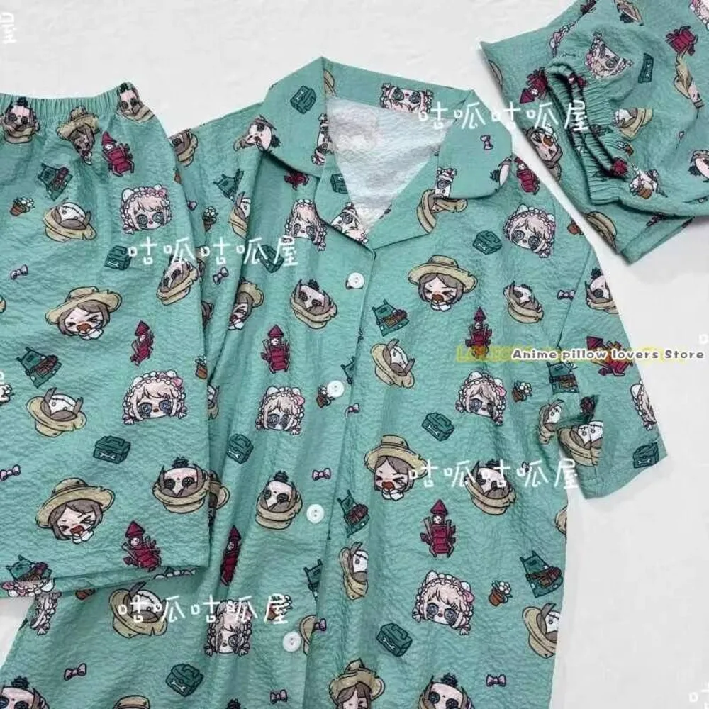 Anime Identity ? Emma Woods Gardener Sleepwear Casual Short-Sleeved Tops Shorts Pyjamas Set Student Costume Summer
