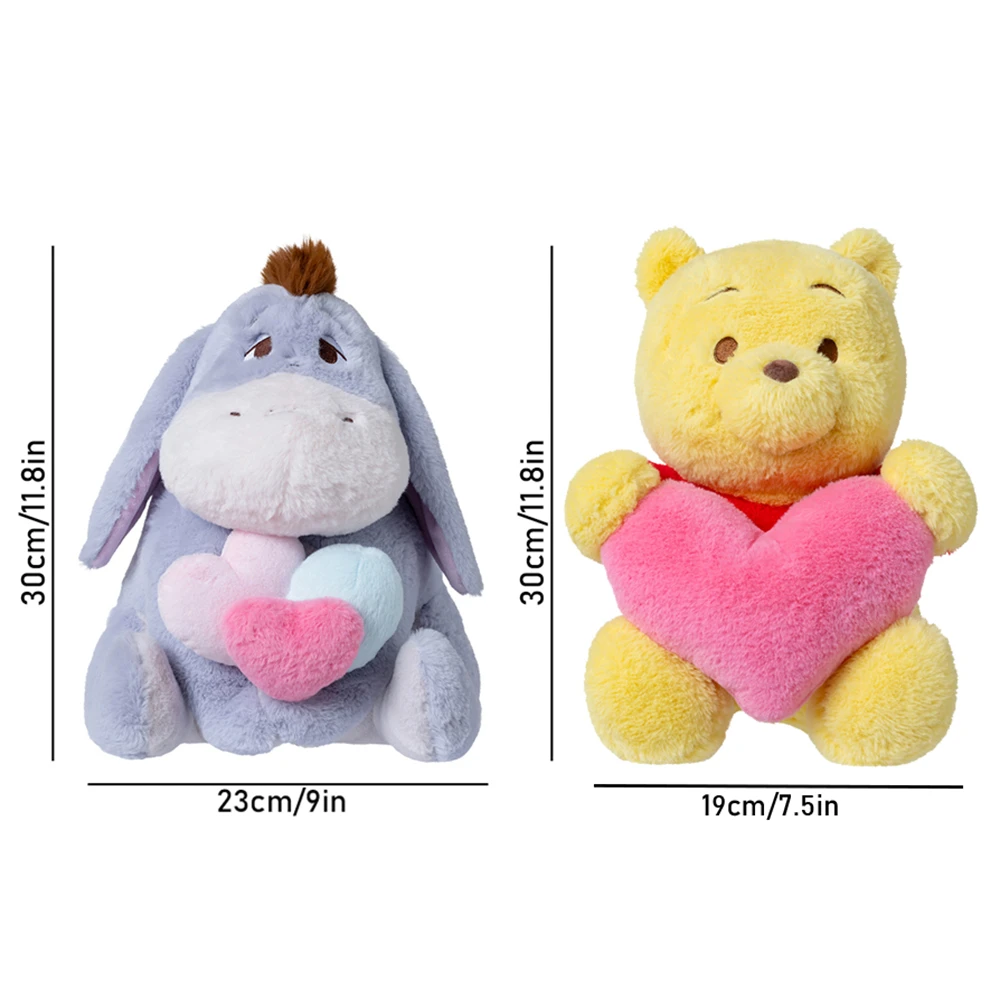 Miniso Disney Love Doll Winnie The Pooh&Eeyore Doll Plush Doll Pillow Children's Birthday Gift Sofa Bedroom Decoration Ornament