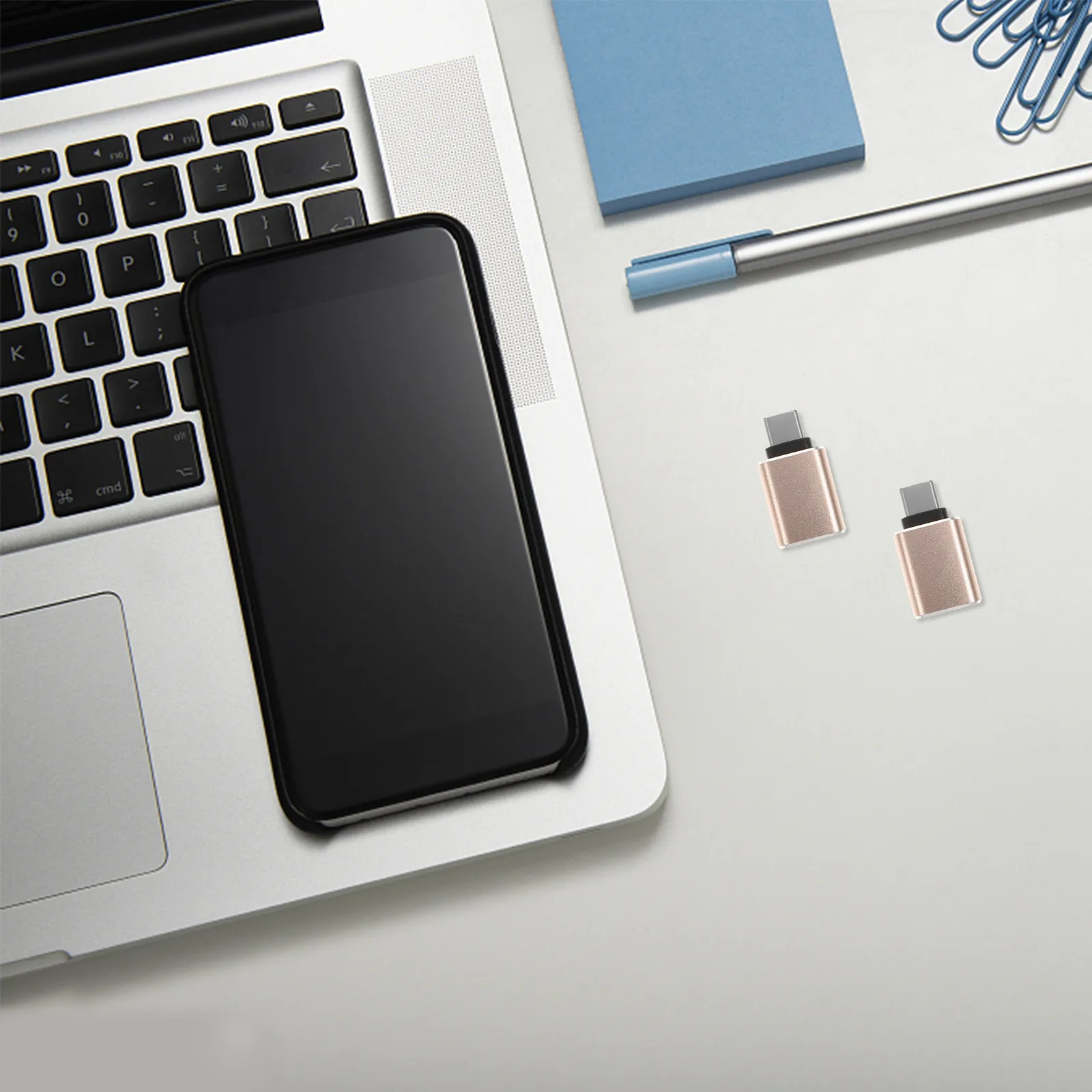 3Pcs USB 3.0 to Type-C Adaptor High Durability Alloy Body Plug and Play No Driver Needed USB-C Converter for Mobile Devices
