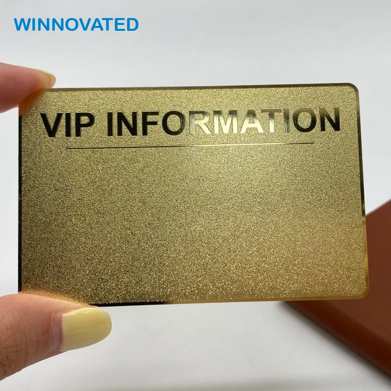 custom.Silver Laser Cut Membership Stainless Steel Brushed Metal VIP Card