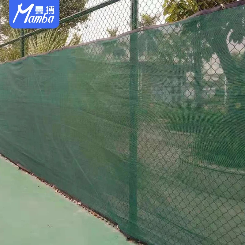 Hot Selling Dark Green Windbreaker Screen Tennis Court Protection Fence Net Windproof Rate 60% Outdoor Sport Nets Windproof Net