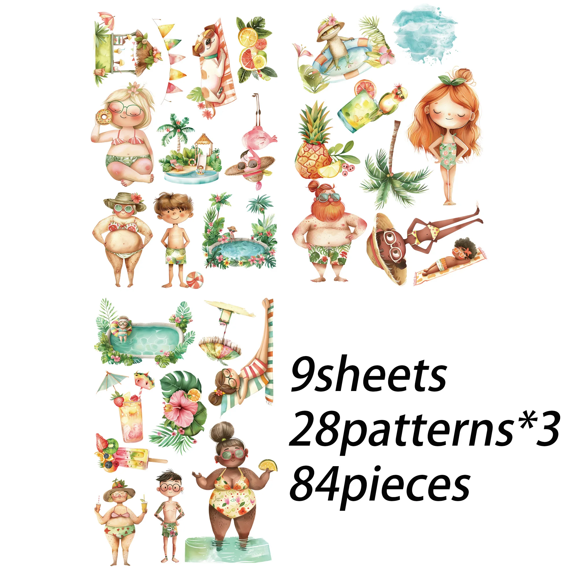 JAIIMAN 81-90 Stück (1,18–3,93 Zoll), große dekorative selbstklebende DIY-Aufkleber, für Scrapbooking-Zubehör, Junk-Tagebuch-Sets – Detail 8