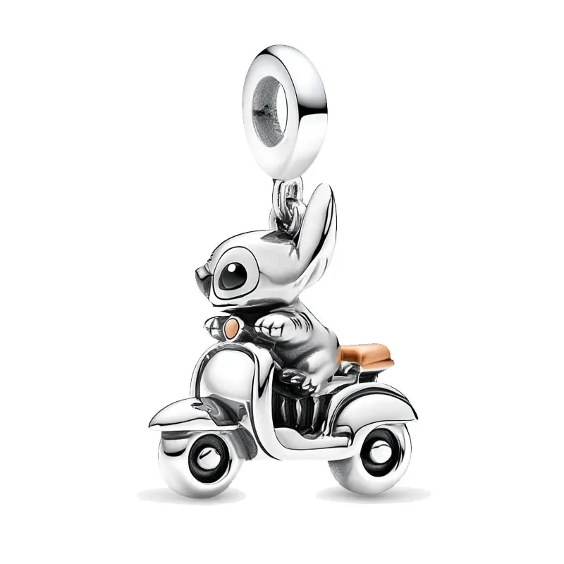 تخصيص محفورة 925 فضة استرخى سحر غرزة ركوب قلادة دراجة نارية لسوار DIY الأصلي المجوهرات الجميلة