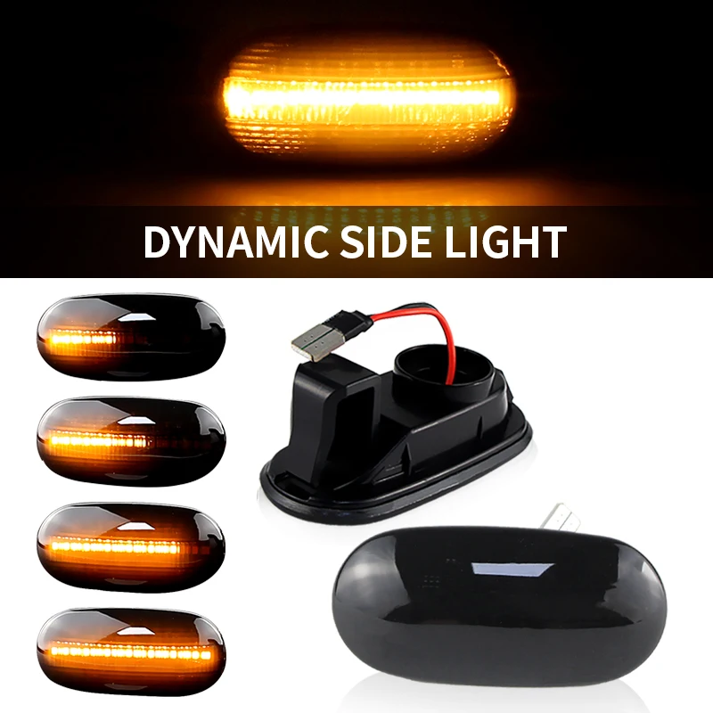 2X Dynamic For Mitsubishi Triton L200 2005-2015 Pajero Montero Sport Nativa 08-16 LED Side Marker Blinker Light Turn Signal Lamp