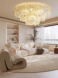 Modern French Crystal Glass Ceiling Lamps Home Appliance Lamparas De Techo Living Room Lighting 2025 Classic Glass Light Fixture