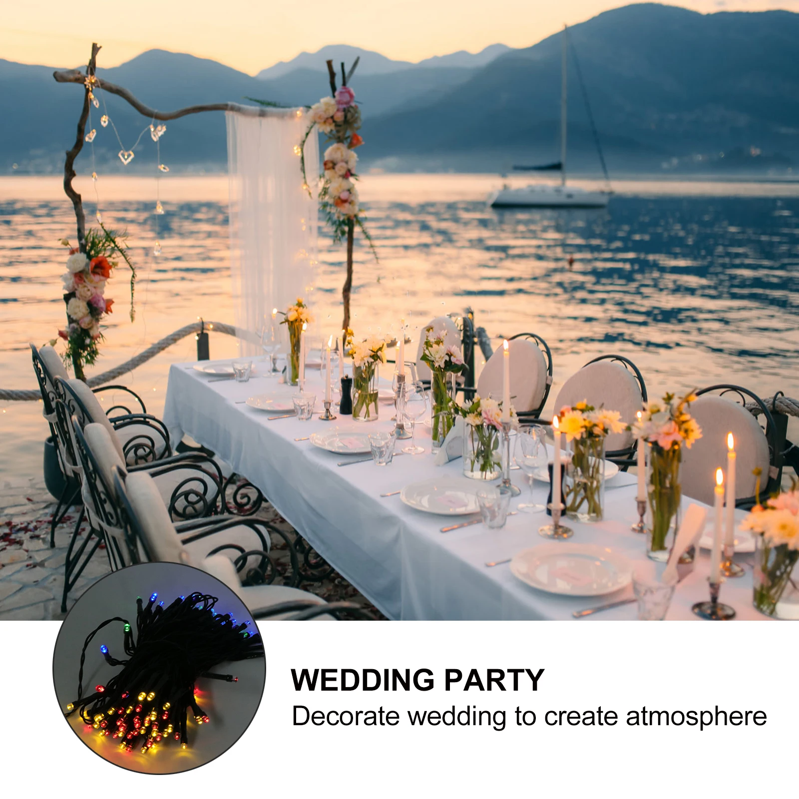 

10M 100LED Solar String Lights Waterproof Colorful Fairy Lights for Yard Tree Patio Christmas Decoration