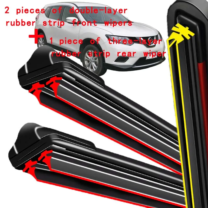 

Wiper Front & Rear Wiper Blades Set For Nissan X-Trail T32 Rogue 2 2013 - 2020 2014 2015 Windshield Windscreen Window 26"17"12"