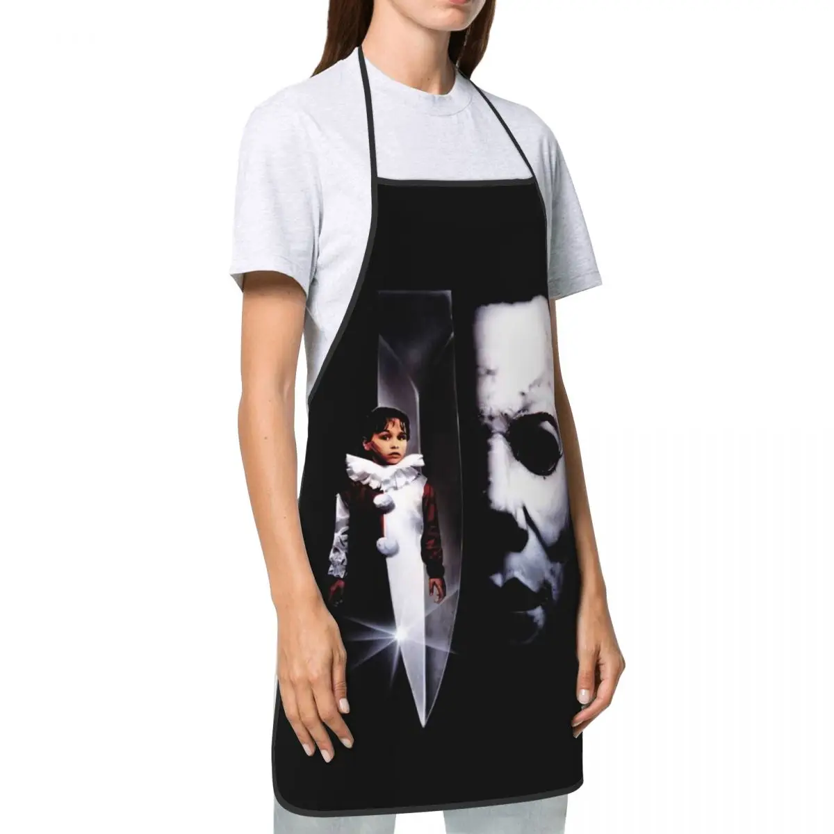 Custom The Revenge Of Michael Myers Apron Women Men Unisex Bib Halloween Horror Movie Cooking Tablier Cuisine Chef Painting