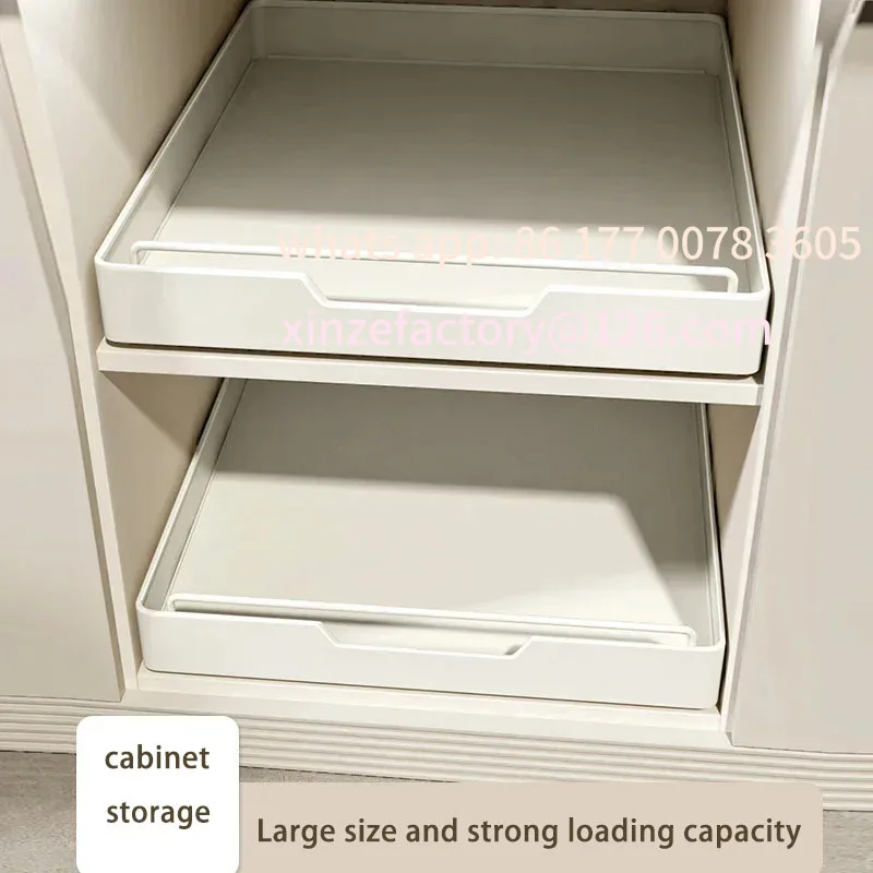 

Customizable New Kitchen Storage Rack with Slide Rails Pull-out Kitchen Drawer Type Storage Tray Spice Box Storage Shelf Cabinet