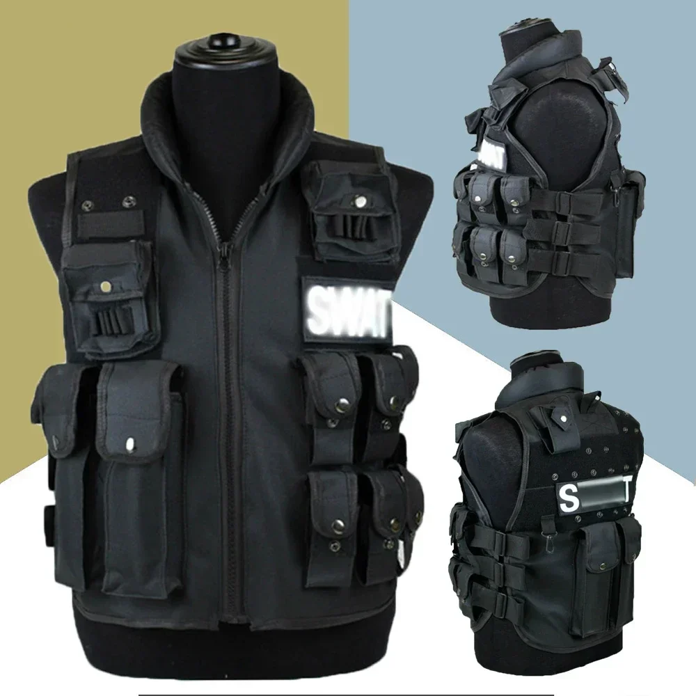 SWAT Gilet tattico multitasche Caccia Gilet da esterno Allenamento CS Gioco Vita Cappotto Paintball Guardia di sicurezza modulare Gilet