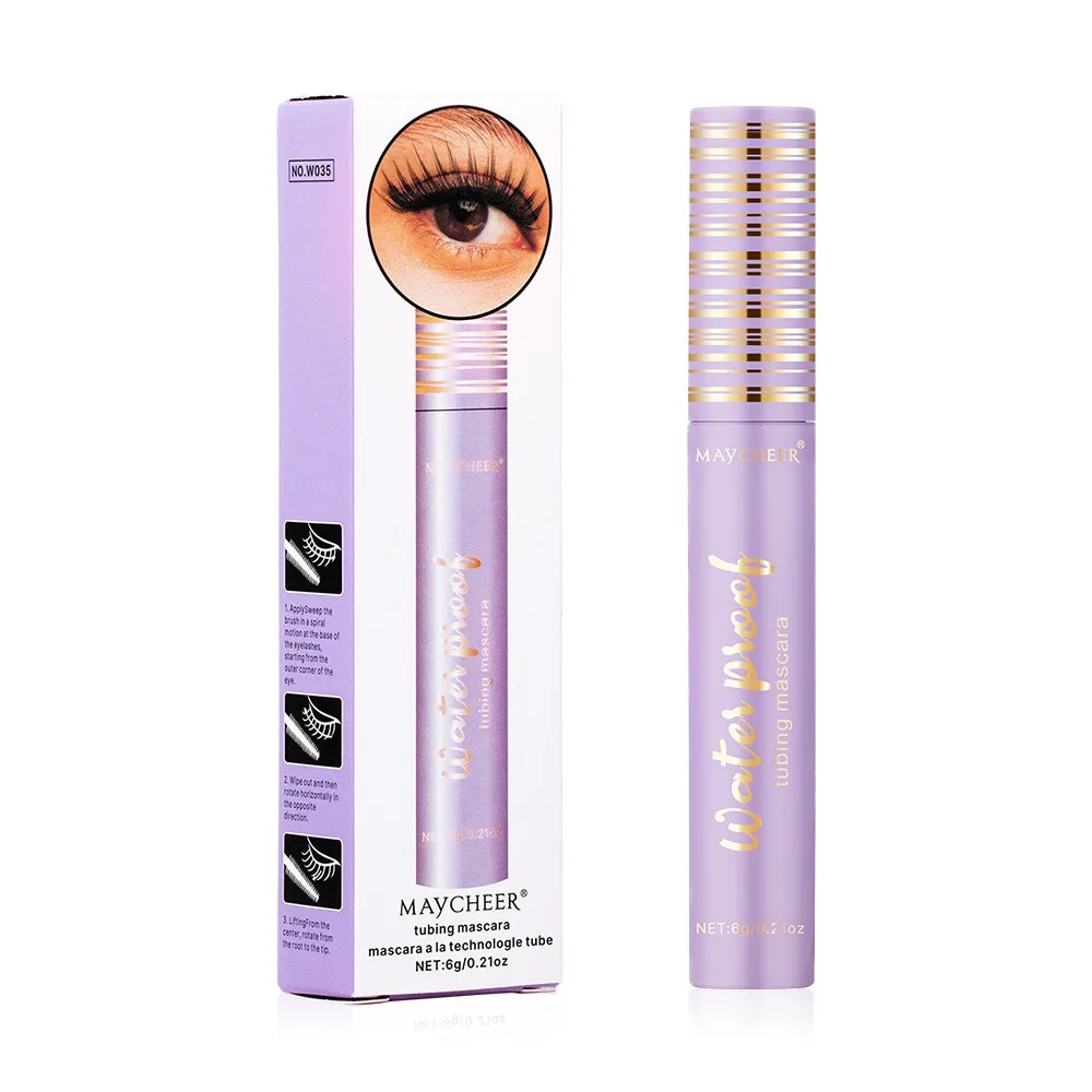 ماسكارا مضادة للماء الأكثر مبيعًا خالية من التلطخ ماسكارا مكثفة أنابيب تركيبة إطالة الشباك للعيون الحساسة طوال اليوم