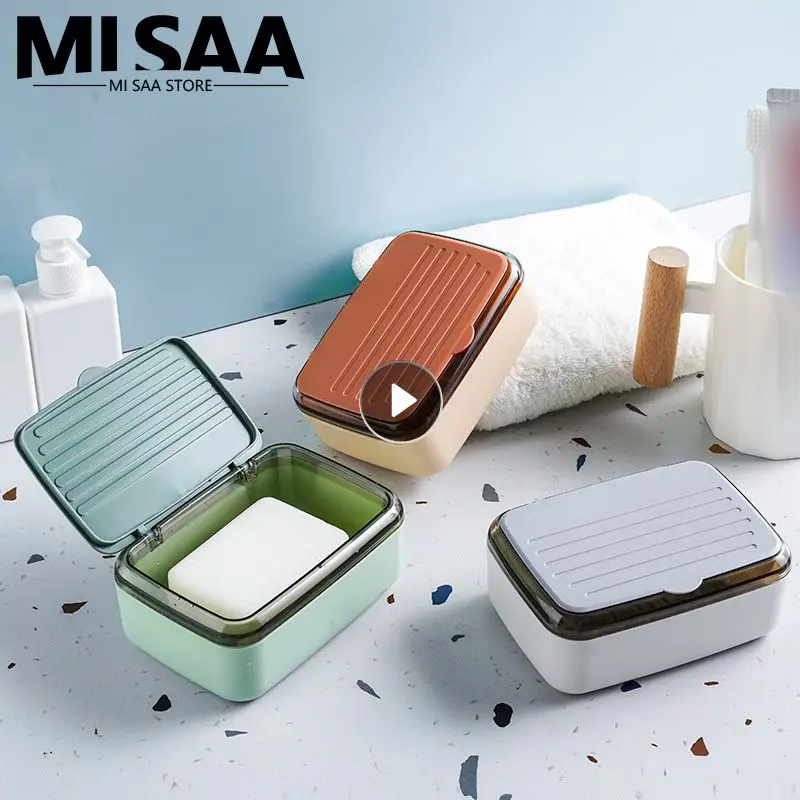 Punch-free Soap Box Design With Cover Clean And Sanitary Environmental Protection Innovative Bathroom Storage Drain Soap Box