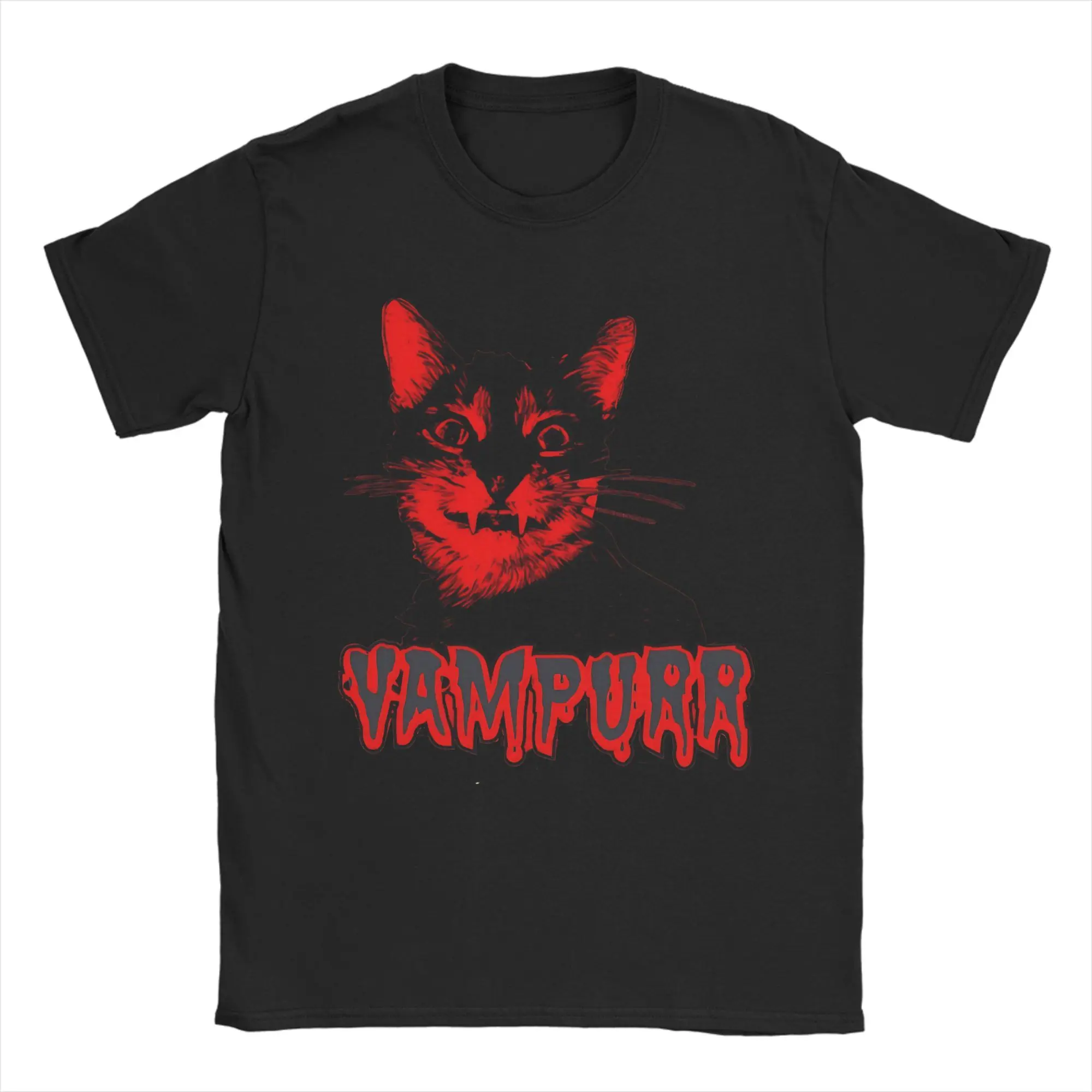 Halloween Vampurr Cat  T-Shirts for Men  Fashion Cotton Tee Shirt O Neck Short Sleeve T Shirts New Arrival Clothing