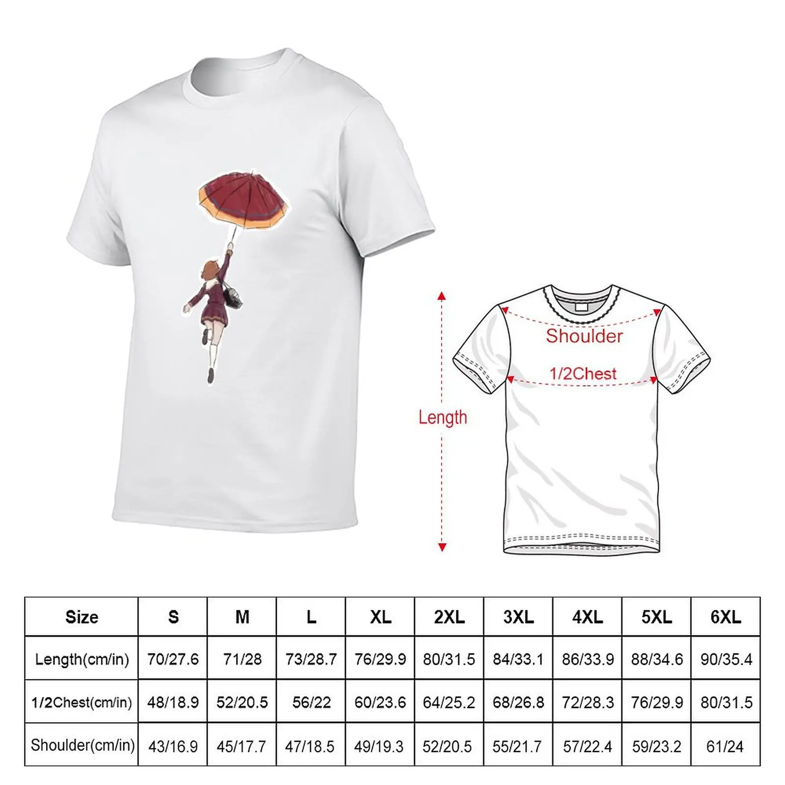 Hibike! Euphonium Kumiko Umbrella Colour T-Shirt Work Wear Breathable Tee