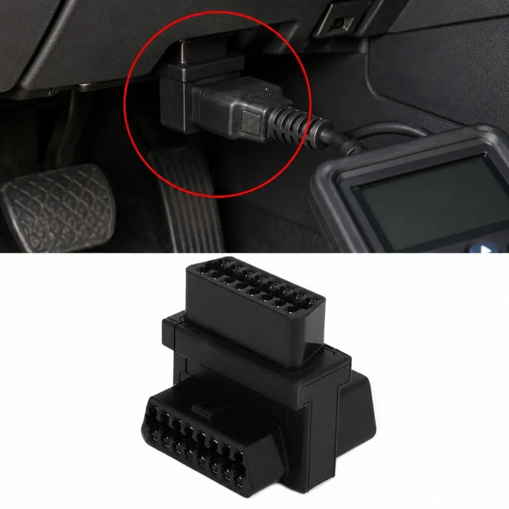 Durable Plastic OBDII Adapter Plug and Play 16 Pin Splitter Converter for Automotive Diagnostic Extender Tools