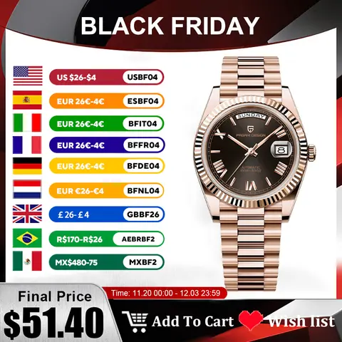 2025 New PAGANI DESIGN DD36 Man Watch Rose Gold Luxury Men Mechanical Watches Sapphire Mirror Automatic Watch For Men Waterproof