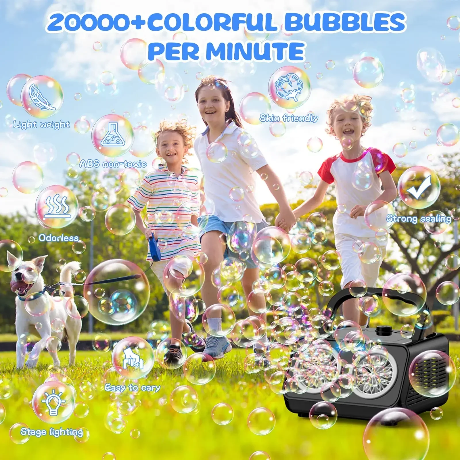 Hot New Upgraded Bubble Machine with 2 Speed Levels Durable Bubble Maker Outdoor Toys Gifts For Birthday,Wedding,Party,Christmas