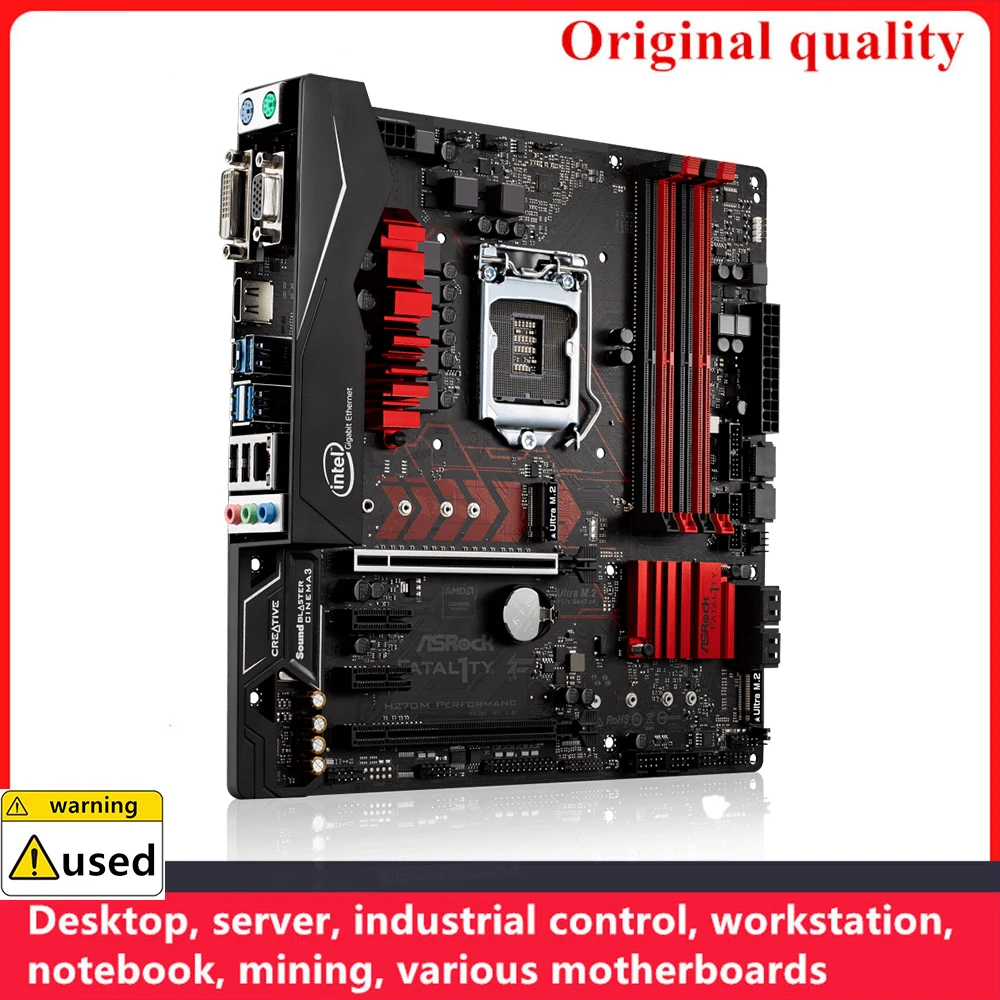 ASROCK-placa base de rendimiento H270M, M-ATX DDR4 LGA 1151, para Intel H270, M.2, NVME, SATA III, USB 3,0