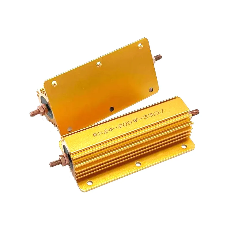 1pcs RX24 200W Aluminum Power Metal Shell Case Wirewound Resistor 0.01 0.05 0.4 0.8  1 2.2 2.5 4 5 8 9 10 22 47 51 85 4K 22K Ohm