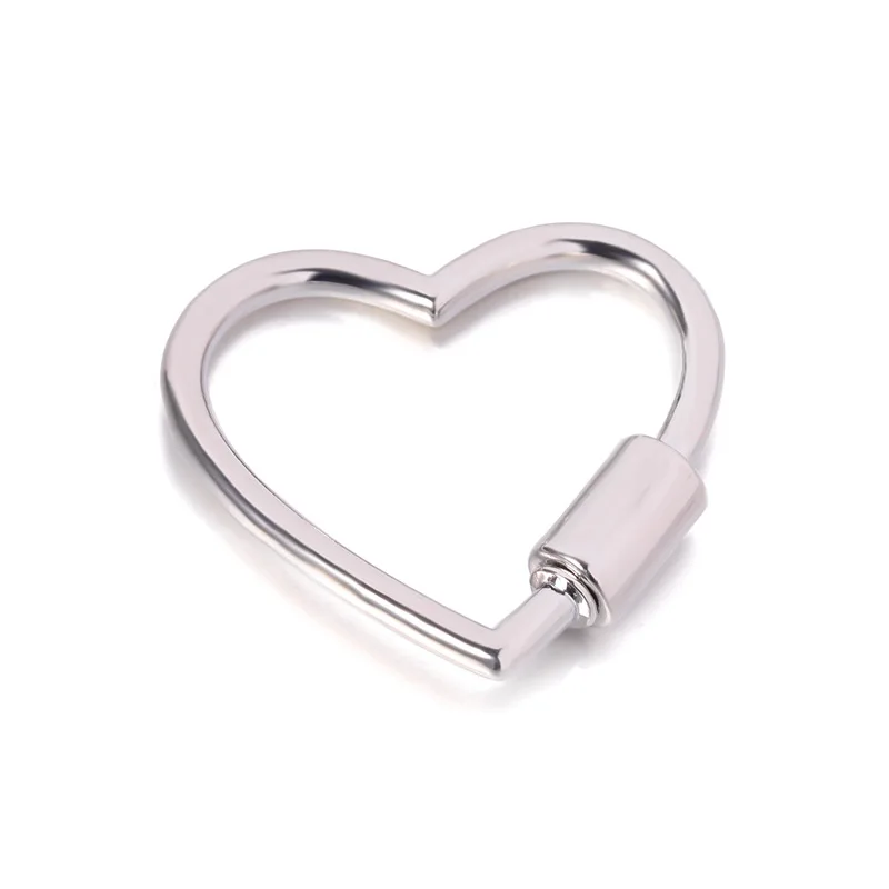 1-3Pcs Heart Spring Gate Rings Keychain Opening Buckle Handbag Strap Dog Chain Buckles Snap Closure Clip Trigger DIY Accessories