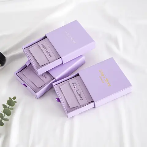 사용자 정의 로고 바이올렛 주얼리 선물 상자, 극세사 봉투 가방, 스웨이드 벨벳 반지 귀걸이, 정리함 파우치, 9x9x2.5cm, 8x8cm, 24 세트