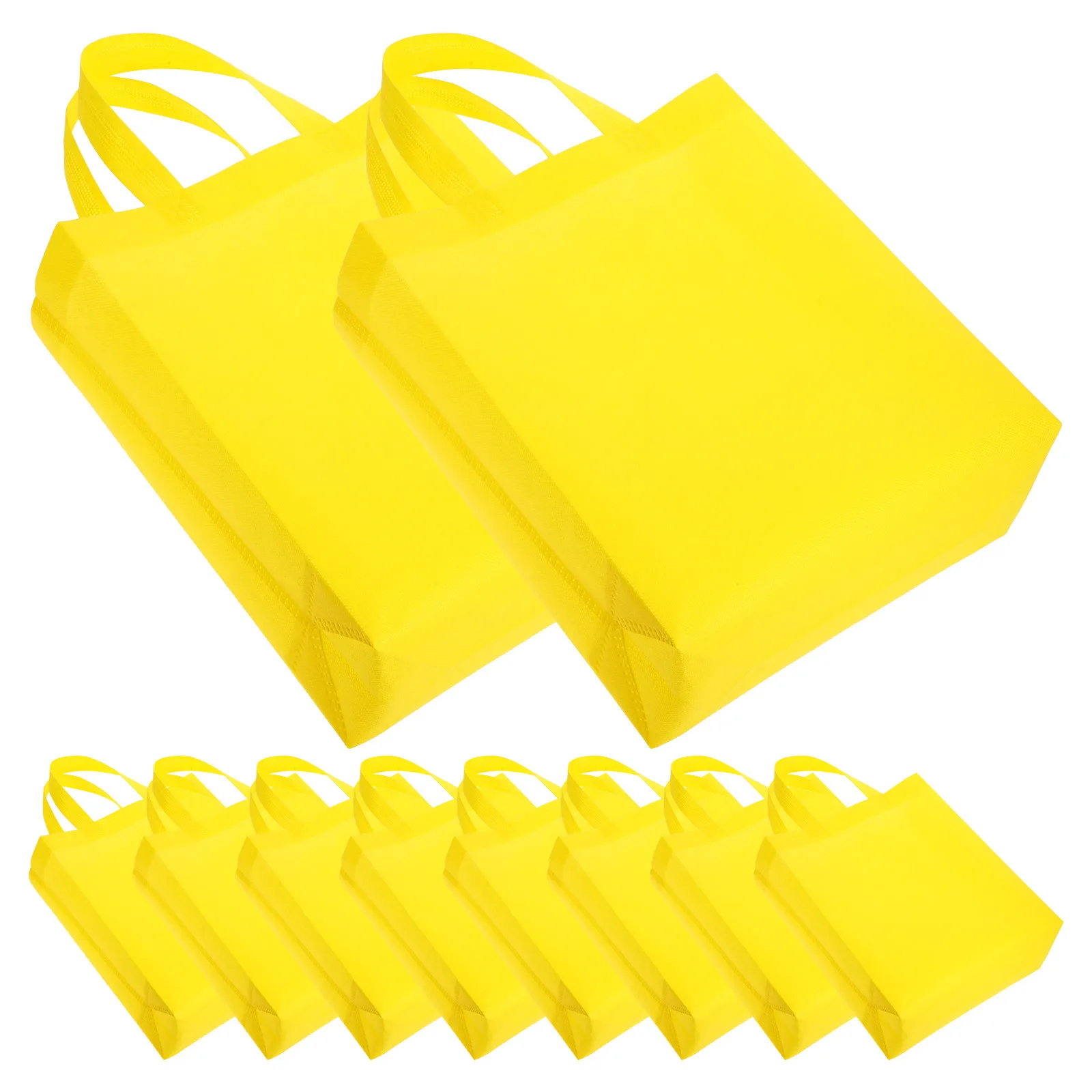 

30pcs Woven Tote Bags Yellow Vertical 25x30x10 Shopping Tote Shopping Bags Handbags Gift Storage Bag Home Travel Use
