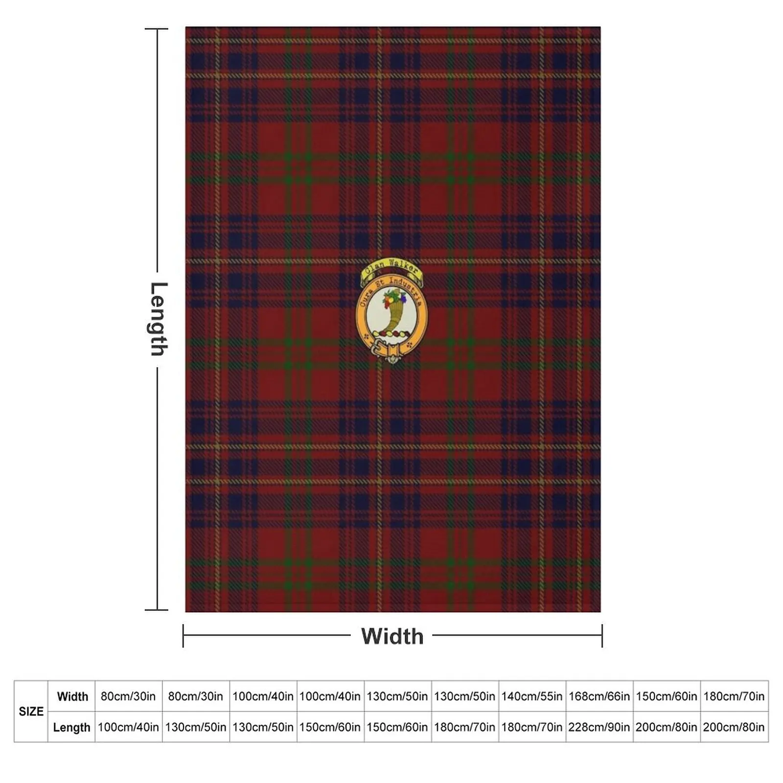 Walker Scottish Tartan and Crest Throw Blanket Luxury Custom Soft Big Flannel Fabric Blankets Sofas Of Decoration Kid'S Blankets