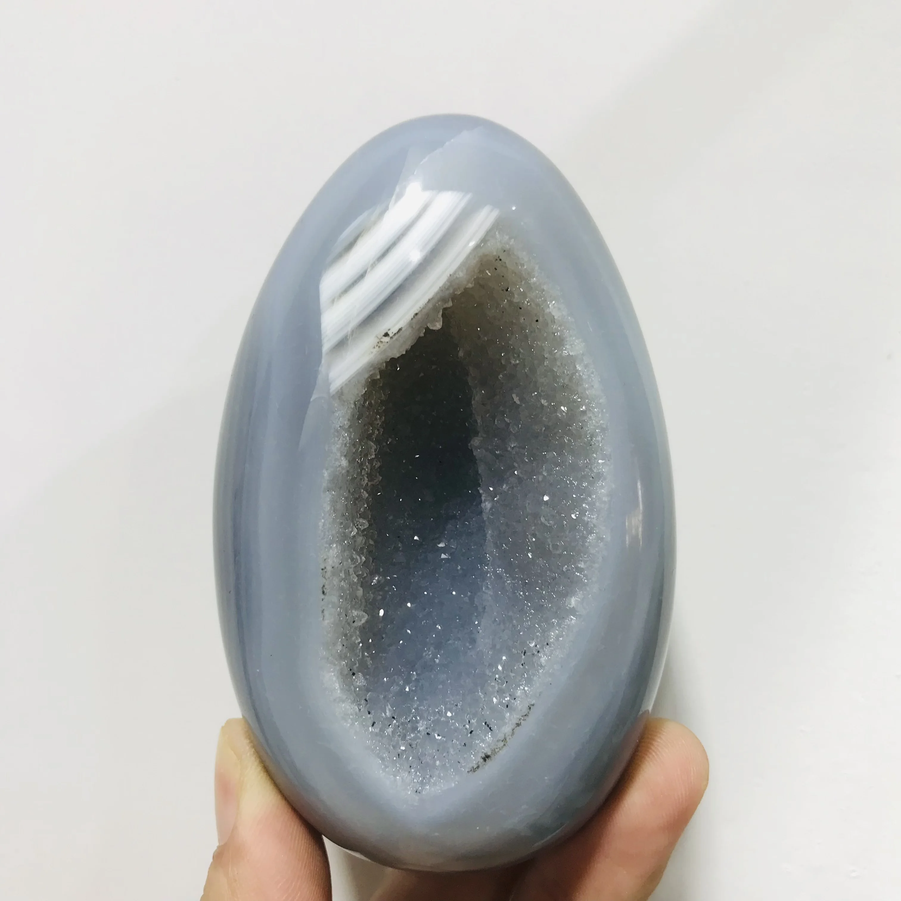 Natural Agate Eggs Crystal Quartz Geode Egg Reiki Energy Gemstone Mineral Voog Specimen Living Room Decoration Souven