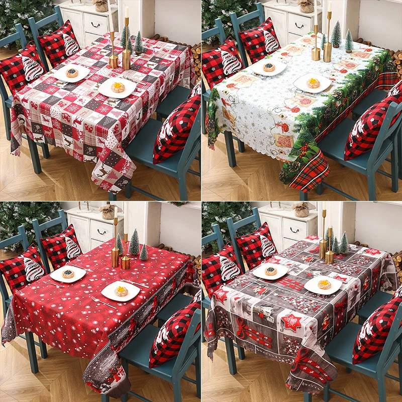 Christmas Table Cloth Red Buffalo Plaid Rectangle Tablecloth Xmas Table Cover Dining/Parties/Holiday Decor Kitchen Accessories