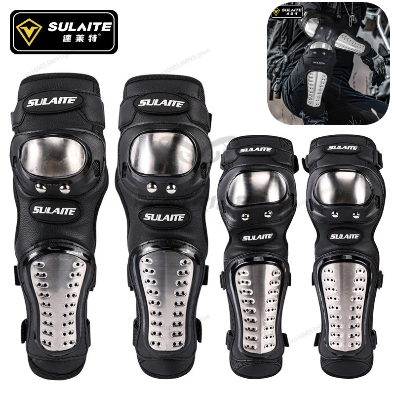 

Motorcycle Stainless Steel Knee Kneepad for Men Protective Sport Guard MTB Racing Motocross Protector Gear Riding ProtectiveGear