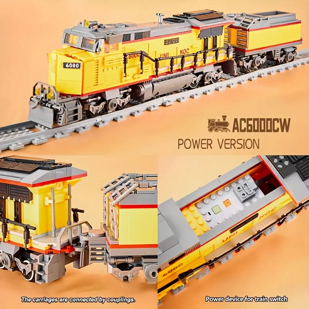 Technic 1162 elementy Zestaw Klocków Vintage Pociąg Model z Ruchomymi Elementami, Wytrzymałe Klocki Konstrukcyjne z ABS Prezent Urodzinowy Dla Przyjaciół