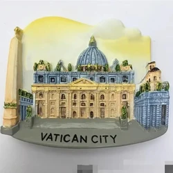 Rome City Vatican Travel Souvenirs Refrigerator Label Magnetic Tiles High-end Exquisite Hand-painted Resin Gifts Home Supplies