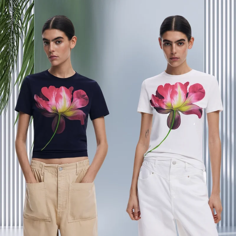 2025-nova-alta-qualidade-flor-e-planta-impressao-camiseta-de-algodao-puro-moda-feminina-rua-versatil-regular-topo-camiseta