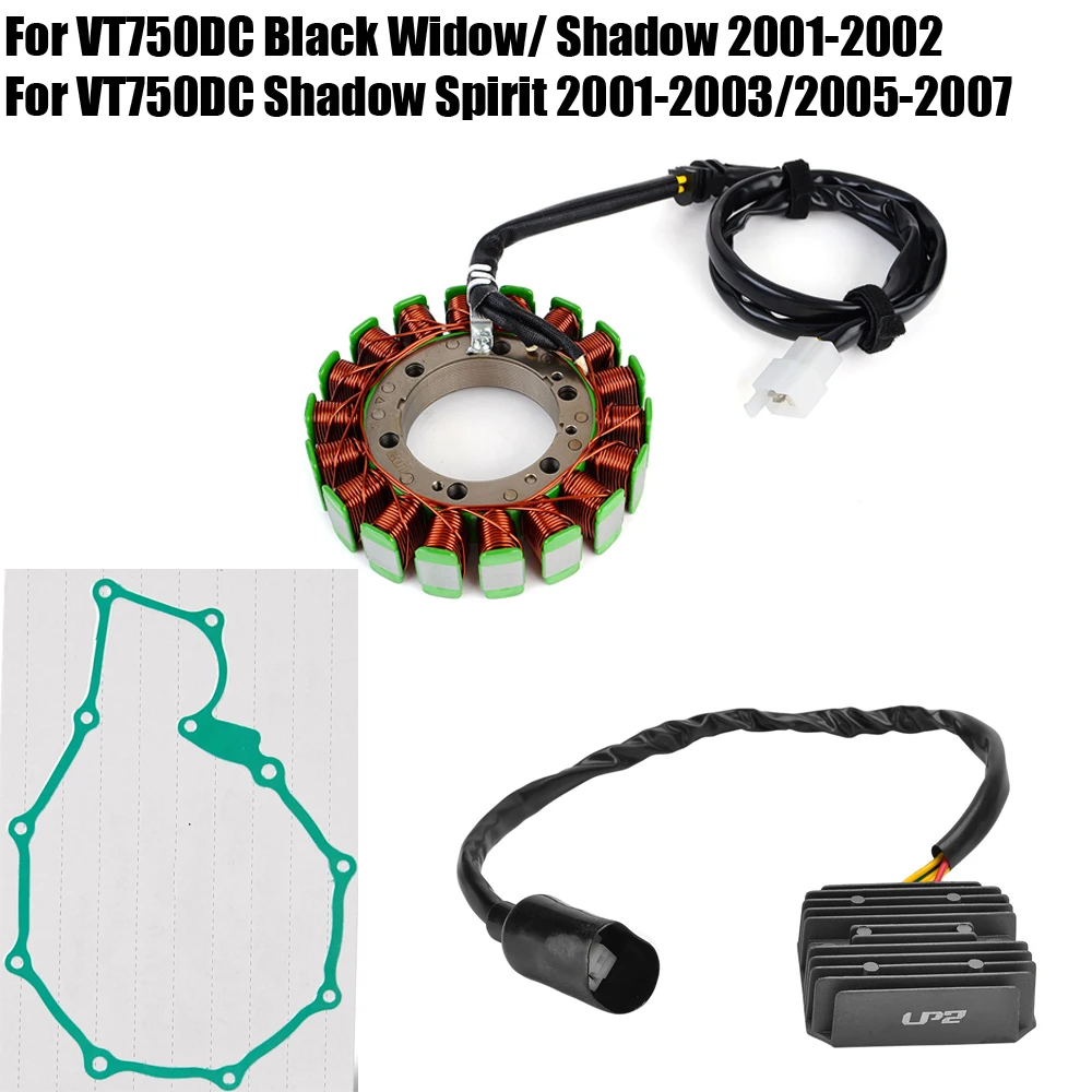 Stator Coil Gasket + Regulator Rectifier For Honda VT750DC Black Widow Shadow / VT 750 DC Shadow Spirit