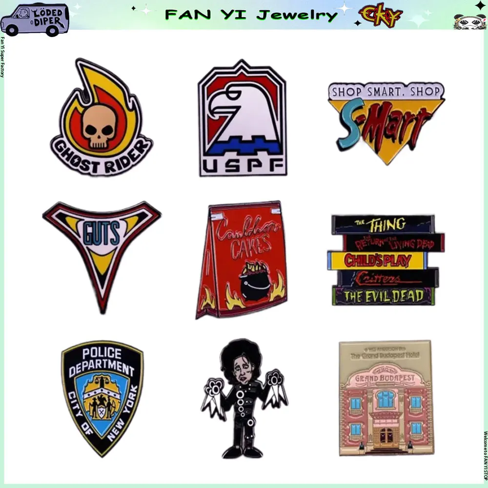 

Classic Action Movies Pins Metal Enamel Brooch Television Poster Lapel Badge Men Women Fashion Jewelry Accessories Gifts