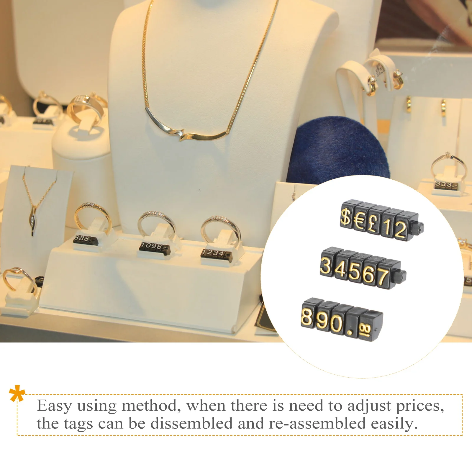 

10 Pcs Price Tags Retail Store Smooth Surface Plastic Jewelry Numbers Supermarket Labels Display Signs Price Boards