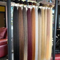 Mechones de pelo liso YunRong, extensiones de cabello sintético, pelo de fibra resistente al calor de primera calidad, tejido de pelo liso Yaki