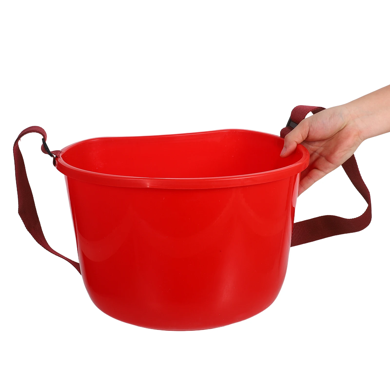 

Lightweight Portable Fruit Bucket Spacious Red Garden Tool For Vegetables Harvesting Yard Lawn Durable Ergonomic Strap System